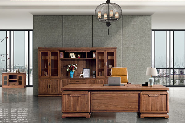 新中式古典實木辦公桌老板班臺-祥云 新中式古典實木辦公桌老板班臺-祥云