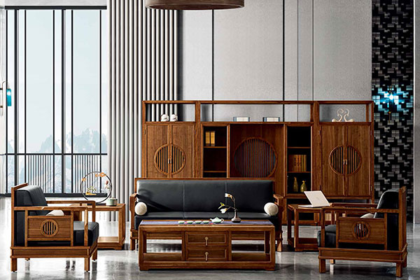 迪歐新品實木老板休閑辦公沙發-圓意