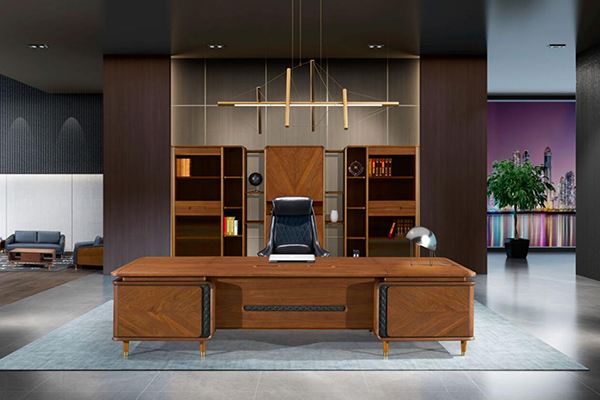 2020新品-乘風系列-胡桃木辦公大班臺-迪歐家具 2020新品-乘風系列-胡桃木辦公大班臺-迪歐家具